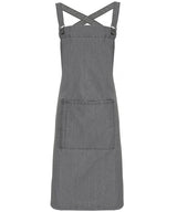 Cross back 'barista' bib apron — Grey Denim