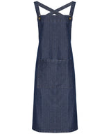 Cross back 'barista' bib apron — Indigo Denim