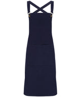 Cross back 'barista' bib apron — Navy