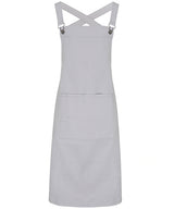 Cross back 'barista' bib apron — Silver