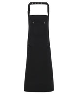 Chino cotton bib apron — Black