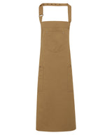 Chino cotton bib apron — Khaki