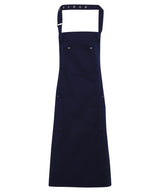 Chino cotton bib apron — Navy