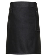 Division waxed-look denim waist apron — Black Denim