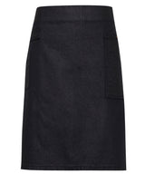 Division waxed-look denim waist apron — Indigo/Brown Denim