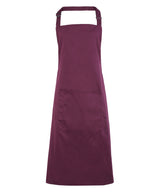 Colours bib apron with pocket — Aubergine