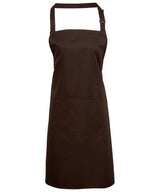 Colours bib apron with pocket — Brown