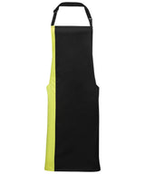 Contrast bib apron — Black/Lime