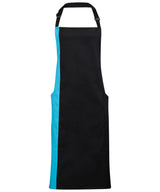 Contrast bib apron — Black/Turquoise
