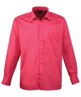 Long sleeve poplin shirt — Hot Pink