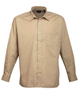 Long sleeve poplin shirt — Khaki