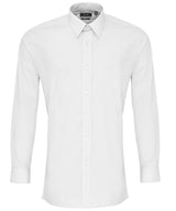 Poplin fitted long sleeve shirt — White
