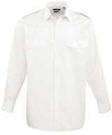 Long sleeve pilot shirt — White