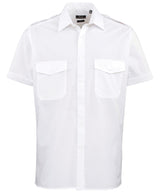 Short sleeve pilot shirt — White