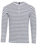 Long John roll-sleeve tee — White/Navy