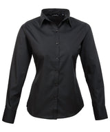 Women's poplin long sleeve blouse — Black*