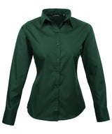 Women's poplin long sleeve blouse — Bottle