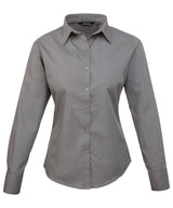 Women's poplin long sleeve blouse — Dark Grey*