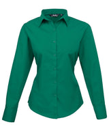 Women's poplin long sleeve blouse — Emerald