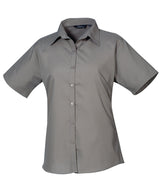 Women's short sleeve poplin blouse — Dark Grey*