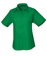 Women's short sleeve poplin blouse — Emerald