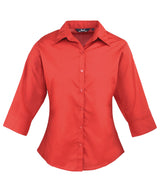 Women's ¾ sleeve poplin blouse — Red