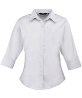 Women's ¾ sleeve poplin blouse — Silver
