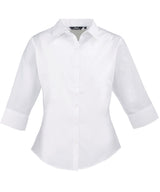 Women's ¾ sleeve poplin blouse — White