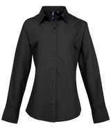 Women's supreme poplin long sleeve shirt — Black