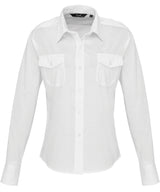 Women's long sleeve pilot shirt — White