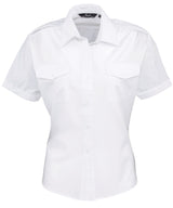 Women's short sleeve pilot blouse — White