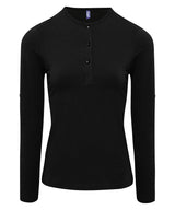 Women's Long John roll-sleeve tee — Black