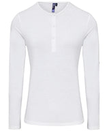 Women's Long John roll-sleeve tee — White