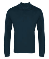 Long sleeve Coolchecker® piqué polo — Navy