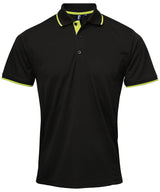 Contrast Coolchecker® polo — Black/Lime