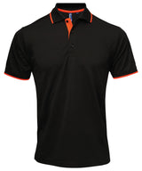 Contrast Coolchecker® polo — Black/Orange