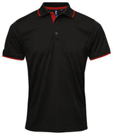 Contrast Coolchecker® polo — Black/Red