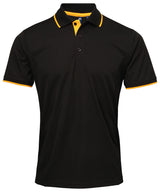 Contrast Coolchecker® polo — Black/Sunflower