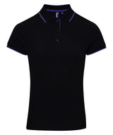 Women's contrast Coolchecker® polo — Black/Purple