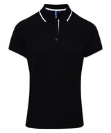 Women's contrast Coolchecker® polo — Black/White