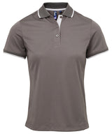 Women's contrast Coolchecker® polo — Dark Grey/Silver