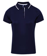 Women's contrast Coolchecker® polo — Navy/White