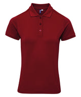 Women's Coolchecker® plus piqué polo — Burgundy
