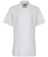 Women's short sleeve chef's jacket — White