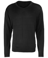 V-neck knitted sweater — Black*