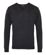 V-neck knitted sweater — Charcoal*