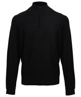 ¼ zip knitted sweater — Black