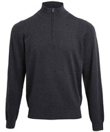 ¼ zip knitted sweater — Charcoal