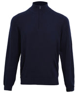 ¼ zip knitted sweater — Navy