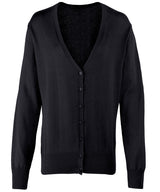 Women's button-through knitted cardigan — Black